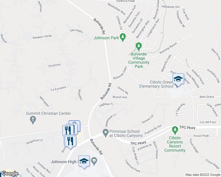map of restaurants, bars, coffee shops, grocery stores, and more near 24309 Palermo Way in San Antonio