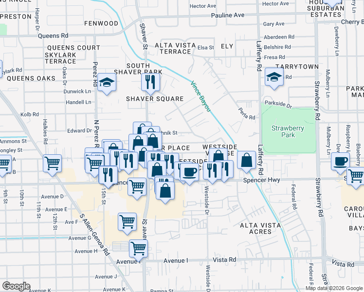 map of restaurants, bars, coffee shops, grocery stores, and more near 408 Kalmer Street in Pasadena