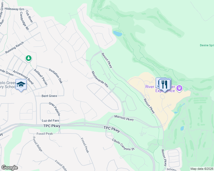 map of restaurants, bars, coffee shops, grocery stores, and more near Monteverde Heights in San Antonio
