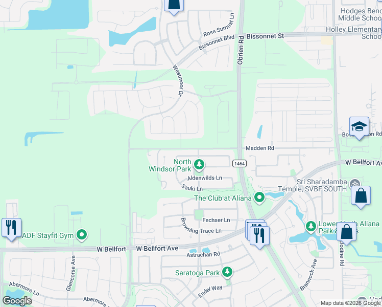 map of restaurants, bars, coffee shops, grocery stores, and more near 17530 Woodfalls Lane in Richmond
