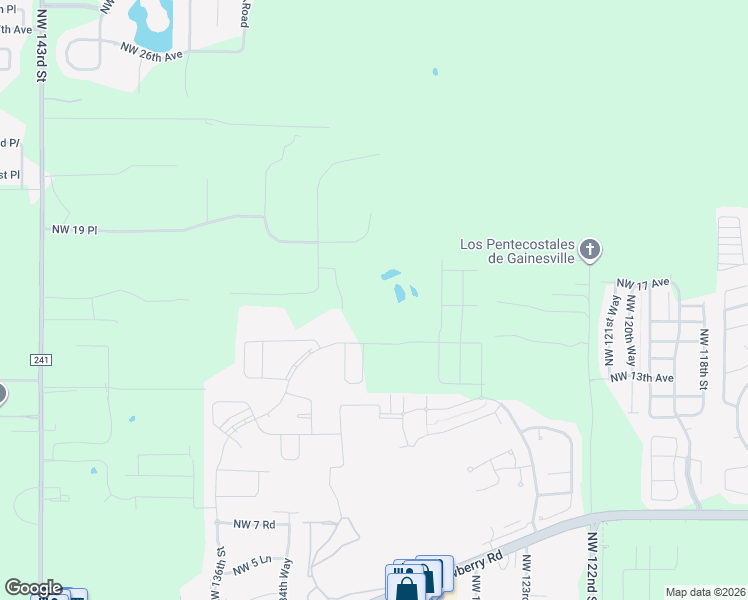 map of restaurants, bars, coffee shops, grocery stores, and more near 1948 Northwest 133rd Terrace in Gainesville