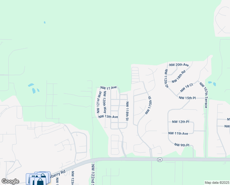map of restaurants, bars, coffee shops, grocery stores, and more near 1687 Northwest 120th Way in Gainesville