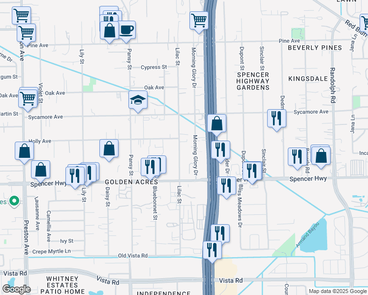 map of restaurants, bars, coffee shops, grocery stores, and more near 2903 Lilac Street in Pasadena