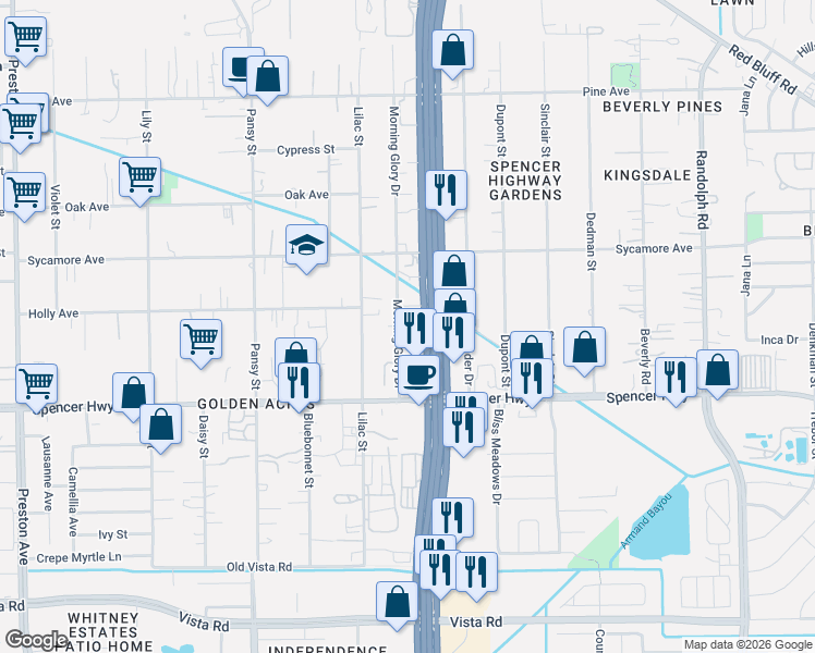 map of restaurants, bars, coffee shops, grocery stores, and more near 2913 Morning Glory Drive in Pasadena