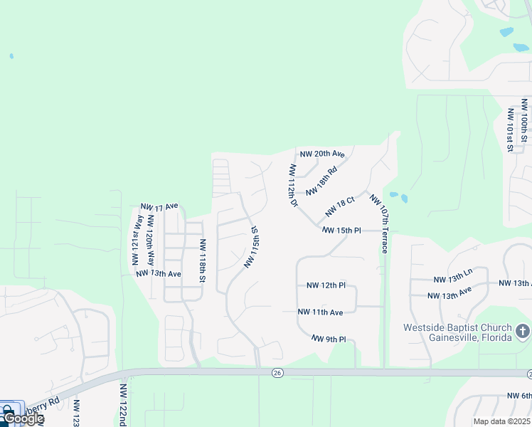 map of restaurants, bars, coffee shops, grocery stores, and more near 1710 Northwest 13th Drive in Gainesville