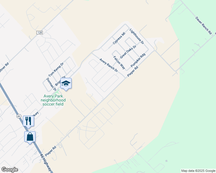 map of restaurants, bars, coffee shops, grocery stores, and more near 745 Wolfeton Way in New Braunfels