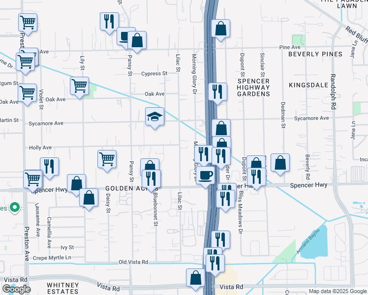 map of restaurants, bars, coffee shops, grocery stores, and more near 2903 Lilac Street in Pasadena