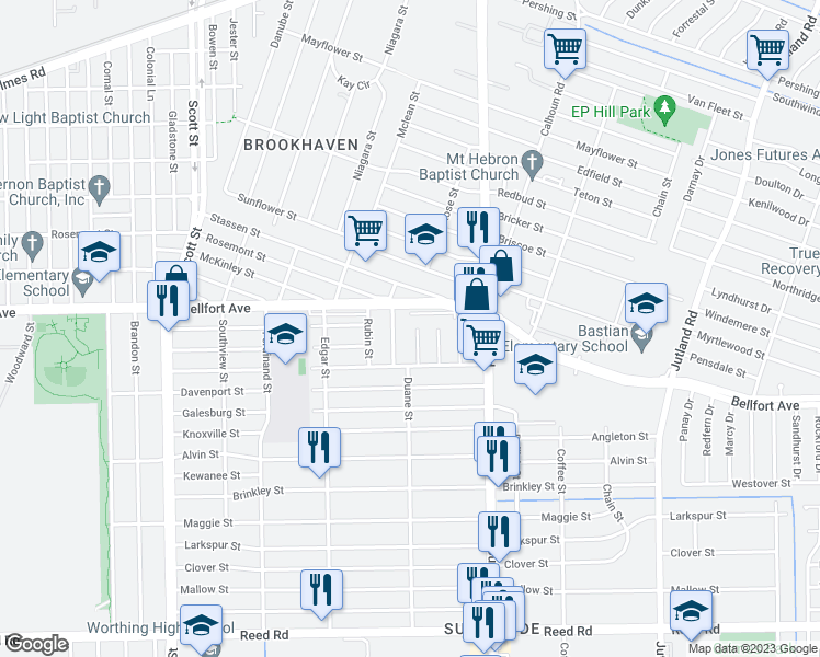 map of restaurants, bars, coffee shops, grocery stores, and more near 8526 Lee Otis Street in Houston