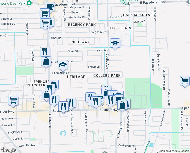 map of restaurants, bars, coffee shops, grocery stores, and more near 738 Rutgers Lane in Deer Park