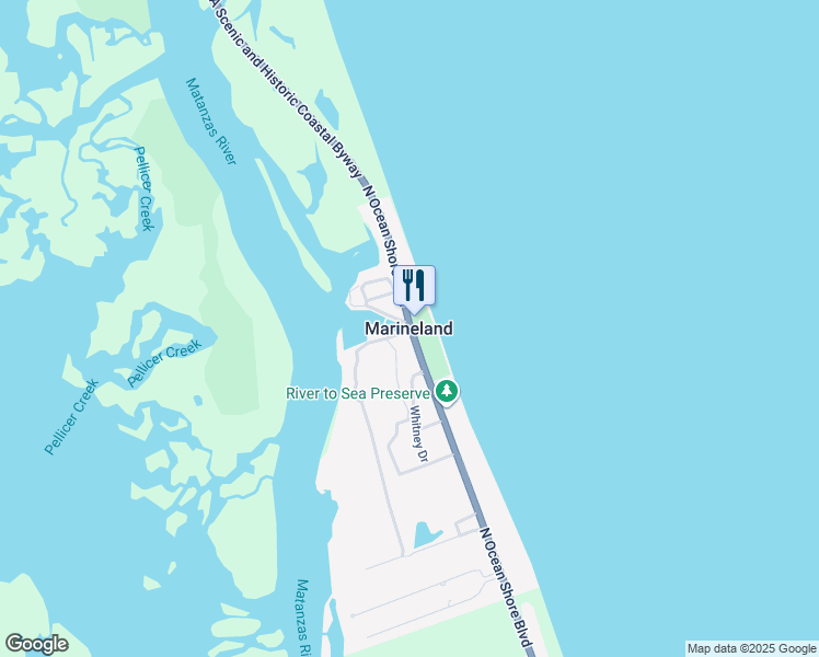 map of restaurants, bars, coffee shops, grocery stores, and more near in Marineland