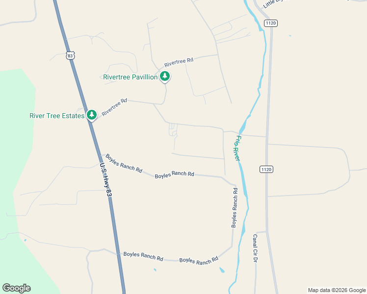 map of restaurants, bars, coffee shops, grocery stores, and more near 206 South River Place Road in Rio Frio