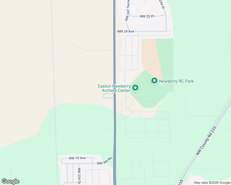map of restaurants, bars, coffee shops, grocery stores, and more near 1616 Northwest 16th Avenue in Newberry