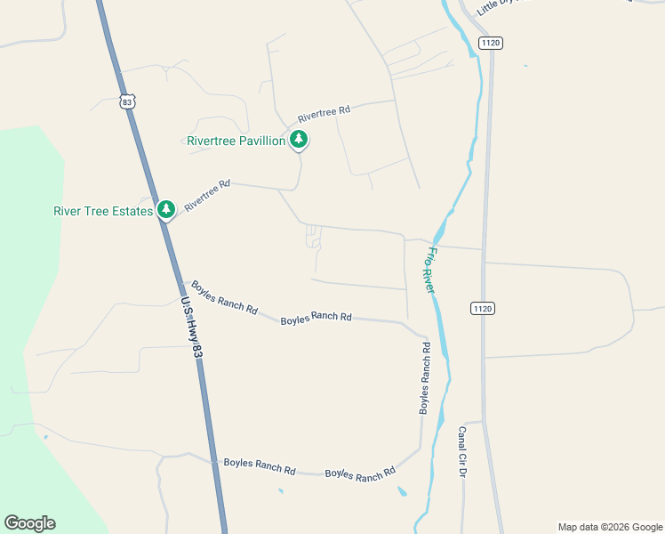 map of restaurants, bars, coffee shops, grocery stores, and more near 206 South River Place Road in Rio Frio