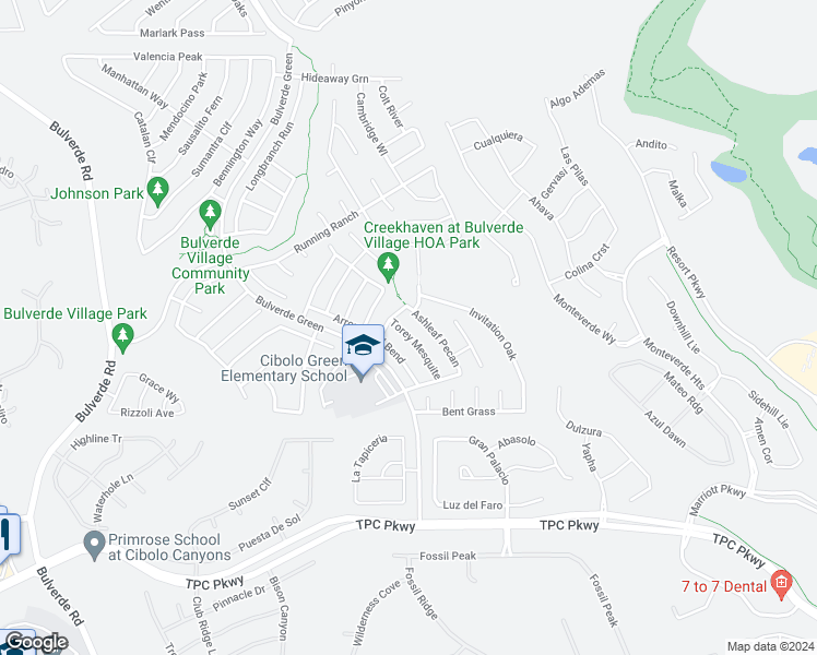 map of restaurants, bars, coffee shops, grocery stores, and more near 3819 Torey Mesquite in San Antonio