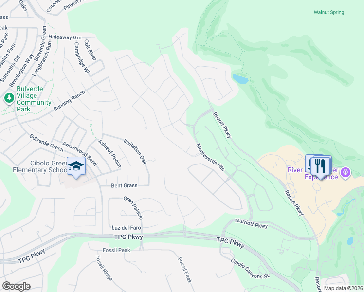 map of restaurants, bars, coffee shops, grocery stores, and more near 4035 Monteverde Way in San Antonio