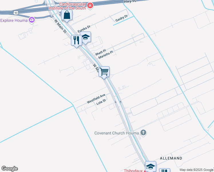 map of restaurants, bars, coffee shops, grocery stores, and more near 100 Bonvilla Court in Gray