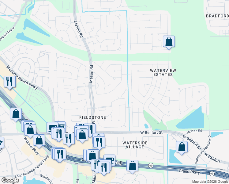 map of restaurants, bars, coffee shops, grocery stores, and more near 5442 Gibralter Place in Richmond