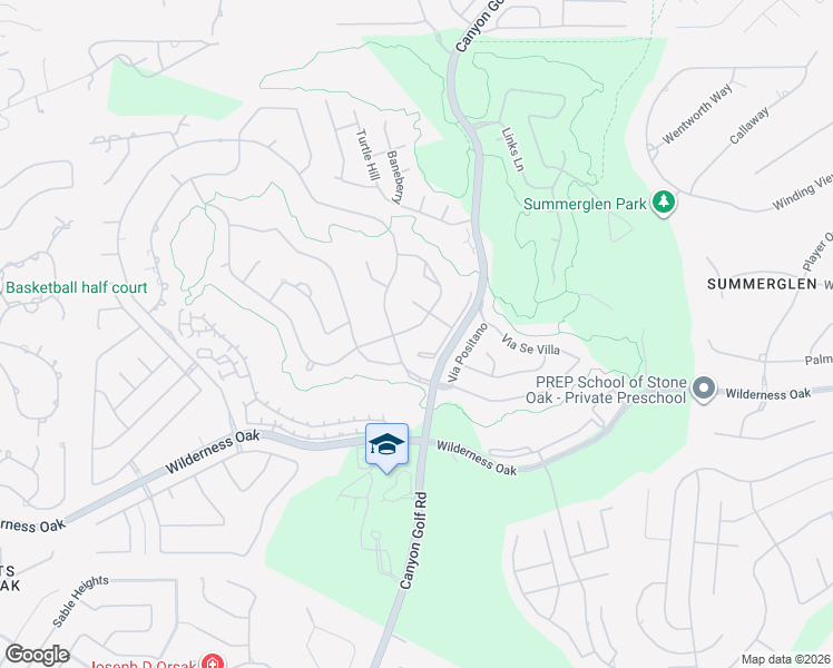 map of restaurants, bars, coffee shops, grocery stores, and more near 24810 Birdie Ridge in San Antonio