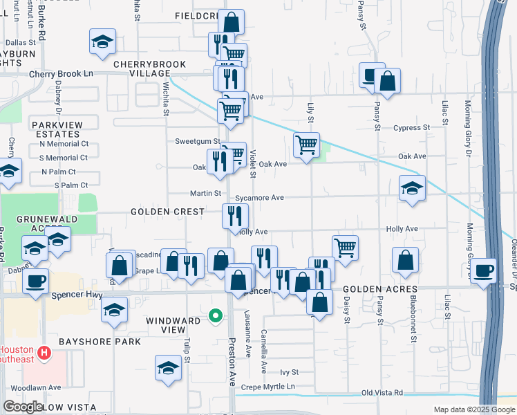 map of restaurants, bars, coffee shops, grocery stores, and more near 4802 Sycamore Avenue in Pasadena