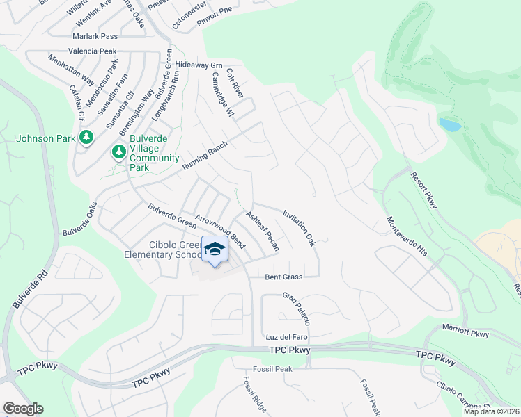 map of restaurants, bars, coffee shops, grocery stores, and more near 24367 Invitation Oak in San Antonio