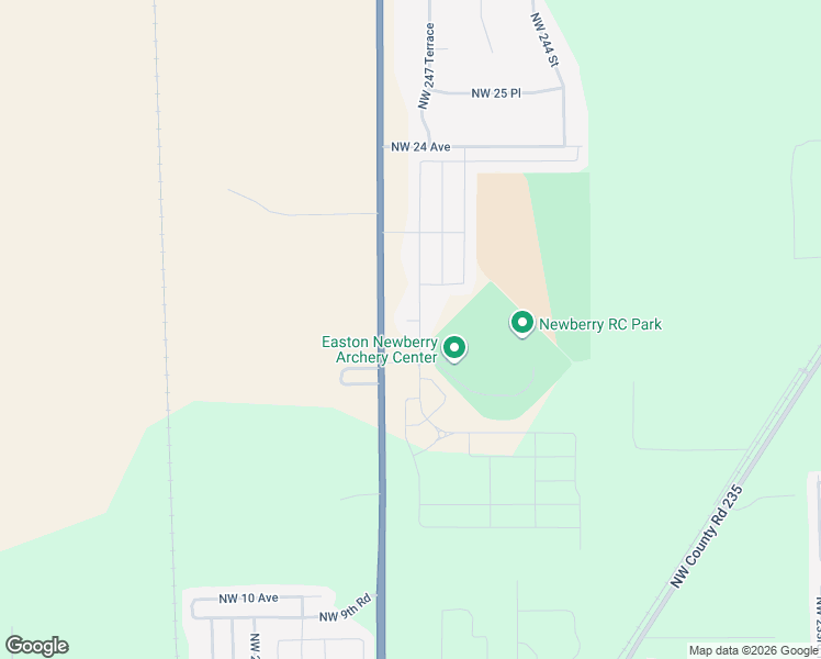 map of restaurants, bars, coffee shops, grocery stores, and more near 1616 Northwest 16 Avenue in Newberry
