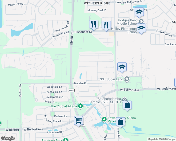 map of restaurants, bars, coffee shops, grocery stores, and more near 9903 Camellia Gardens Drive in Richmond