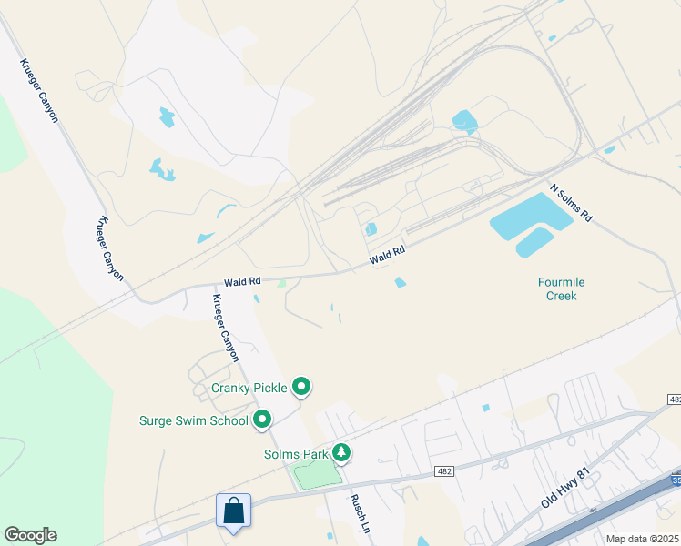map of restaurants, bars, coffee shops, grocery stores, and more near 2580 Wald Road in New Braunfels