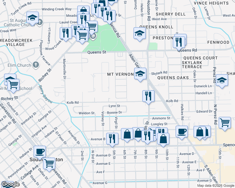 map of restaurants, bars, coffee shops, grocery stores, and more near 1317 Dandridge Avenue in Pasadena