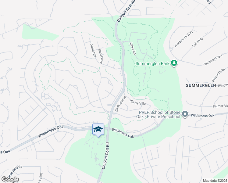 map of restaurants, bars, coffee shops, grocery stores, and more near 24919 Birdie Ridge in San Antonio