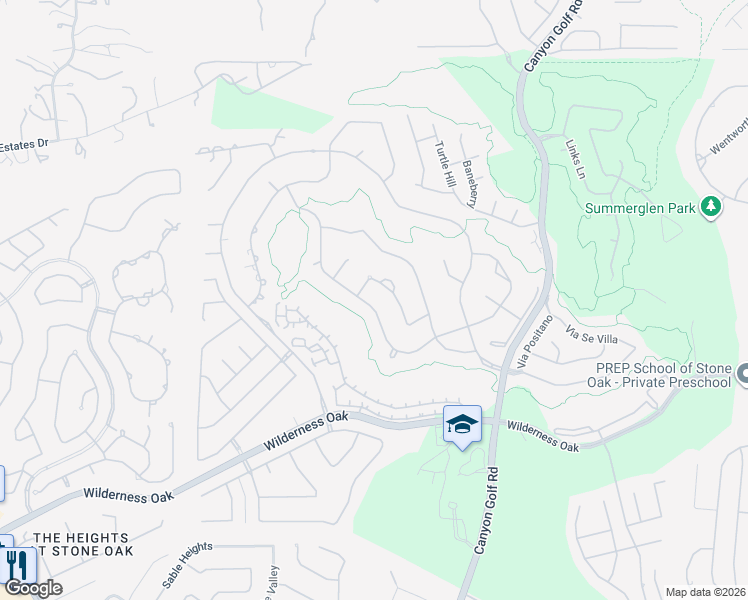 map of restaurants, bars, coffee shops, grocery stores, and more near 803 Hansen Greens in San Antonio