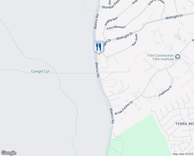 map of restaurants, bars, coffee shops, grocery stores, and more near Eagles Nest Trail in San Antonio