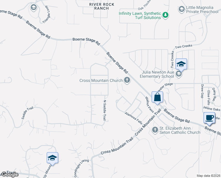 map of restaurants, bars, coffee shops, grocery stores, and more near 24707 Wine Rose Path in San Antonio
