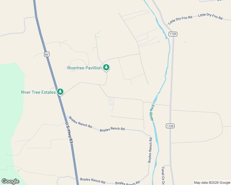 map of restaurants, bars, coffee shops, grocery stores, and more near 232 North River Place Road in Leakey