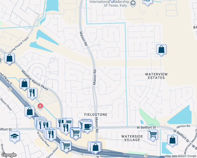 map of restaurants, bars, coffee shops, grocery stores, and more near 5515 Marble Ravine in Richmond