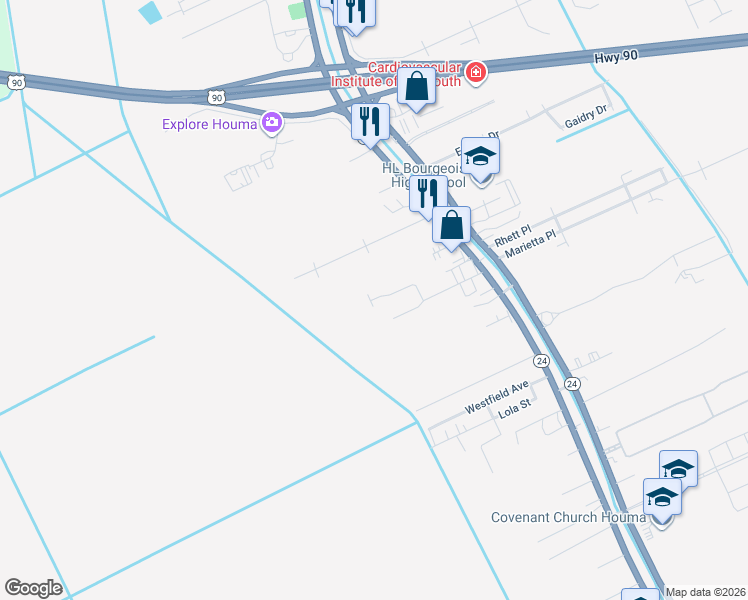 map of restaurants, bars, coffee shops, grocery stores, and more near 173 Casa Drive in Gray