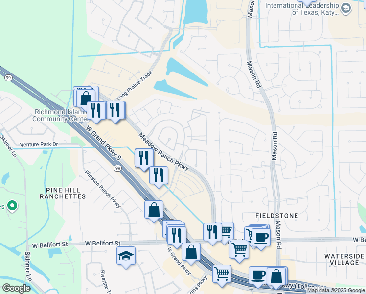 map of restaurants, bars, coffee shops, grocery stores, and more near 5300 Berkeley Knoll Cir in Richmond