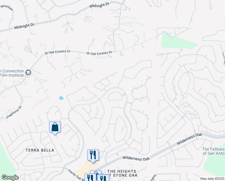 map of restaurants, bars, coffee shops, grocery stores, and more near 235 Garden Hill in San Antonio