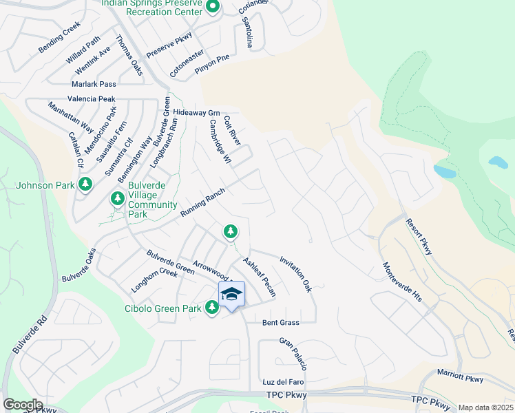 map of restaurants, bars, coffee shops, grocery stores, and more near 3838 Sierra Birch in San Antonio