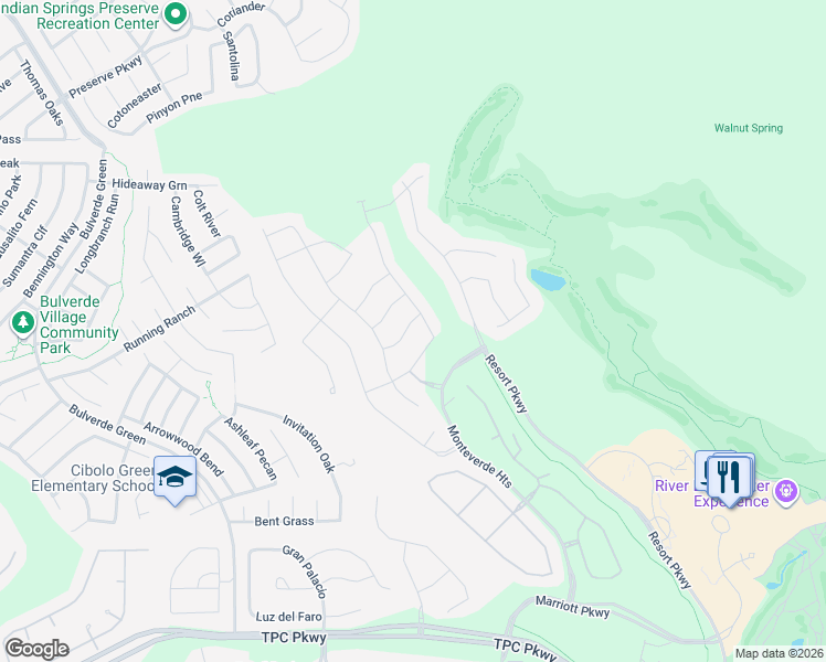 map of restaurants, bars, coffee shops, grocery stores, and more near 4130 Monteverde View in San Antonio
