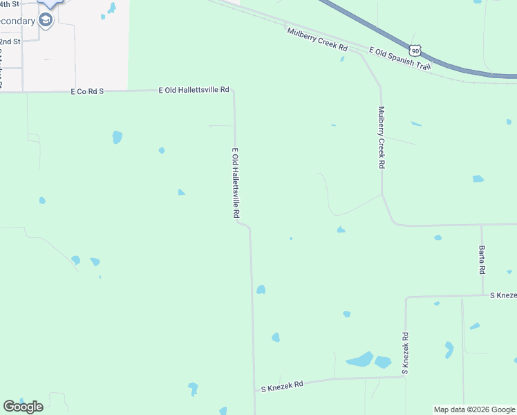 map of restaurants, bars, coffee shops, grocery stores, and more near 1345 East Old Hallettsville Road in Flatonia