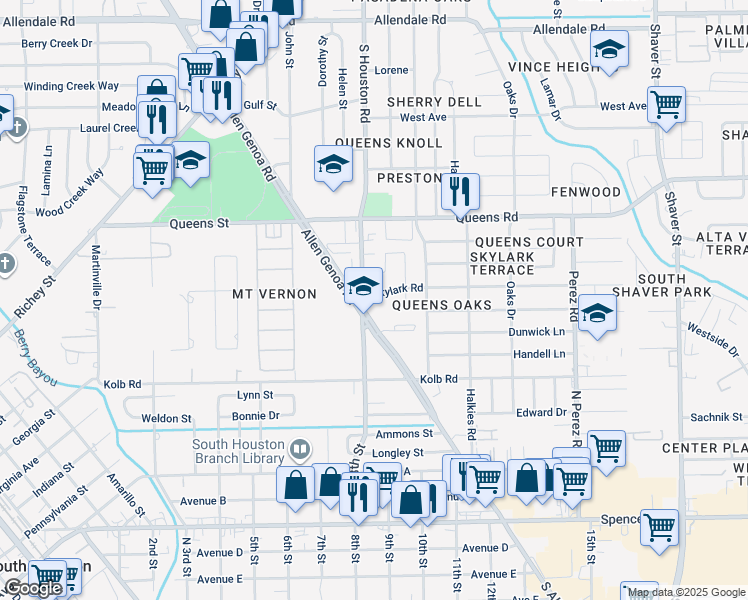 map of restaurants, bars, coffee shops, grocery stores, and more near 1037 Skylark Road in Pasadena