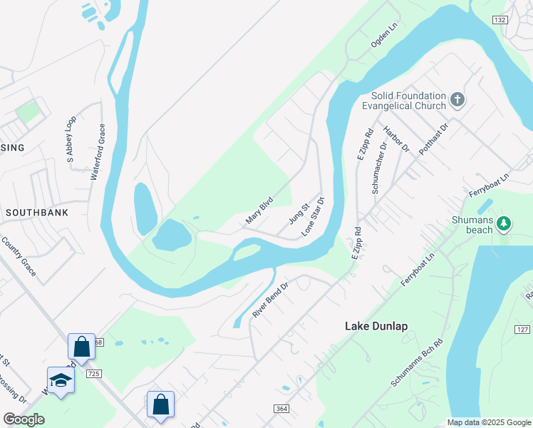map of restaurants, bars, coffee shops, grocery stores, and more near 1074 Kramer Street in New Braunfels