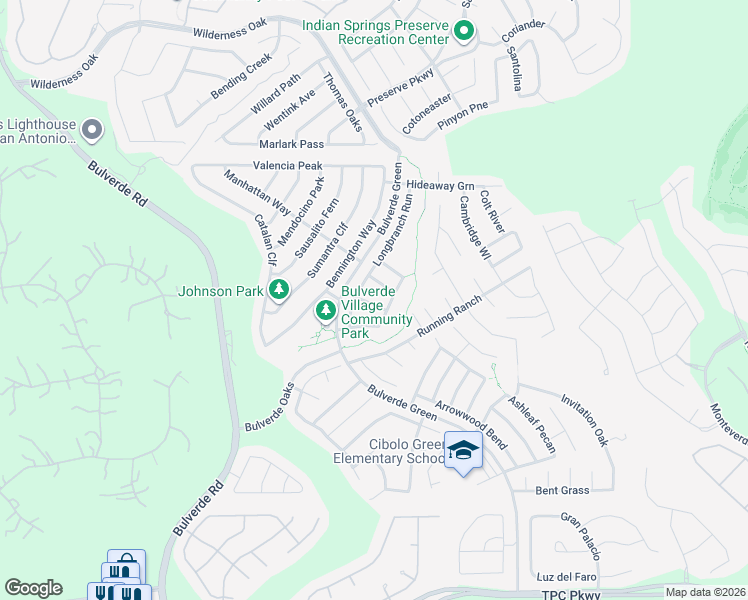 map of restaurants, bars, coffee shops, grocery stores, and more near 3511 Alamo Greens in San Antonio