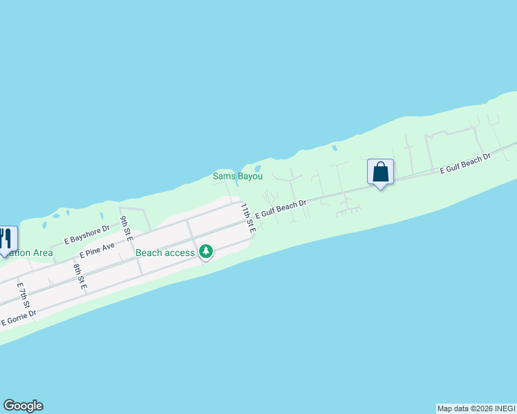 map of restaurants, bars, coffee shops, grocery stores, and more near 1125 Amerigo Court in Saint George Island