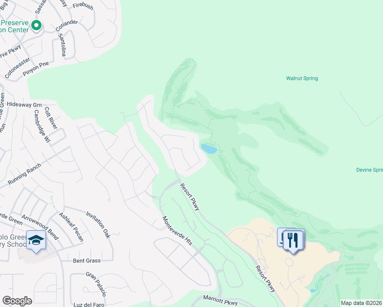map of restaurants, bars, coffee shops, grocery stores, and more near 24740 Malka in San Antonio