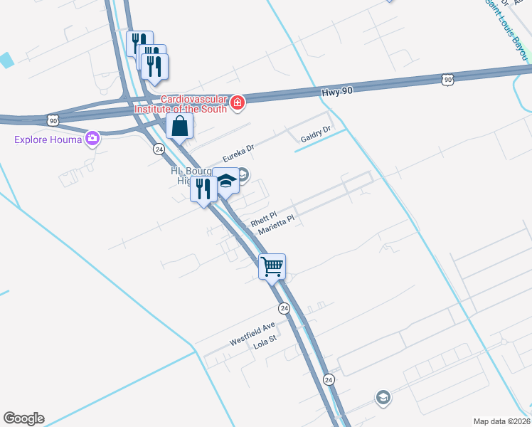 map of restaurants, bars, coffee shops, grocery stores, and more near 119 Rhett Place in Gray
