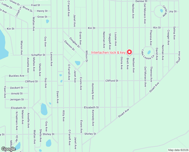map of restaurants, bars, coffee shops, grocery stores, and more near 304 Kennedy Avenue in Interlachen