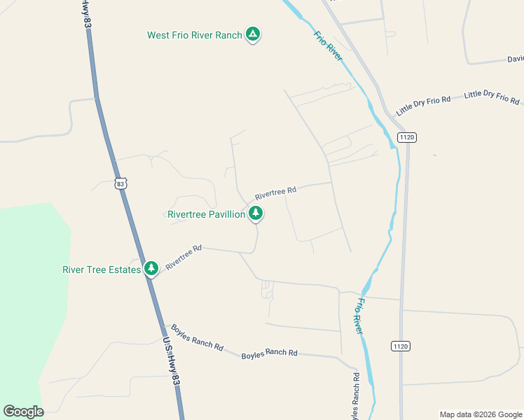 map of restaurants, bars, coffee shops, grocery stores, and more near 6 River Tree Road in Leakey