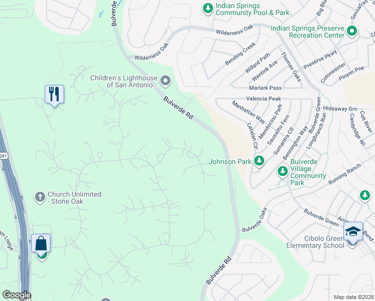 map of restaurants, bars, coffee shops, grocery stores, and more near San Isidro in San Antonio