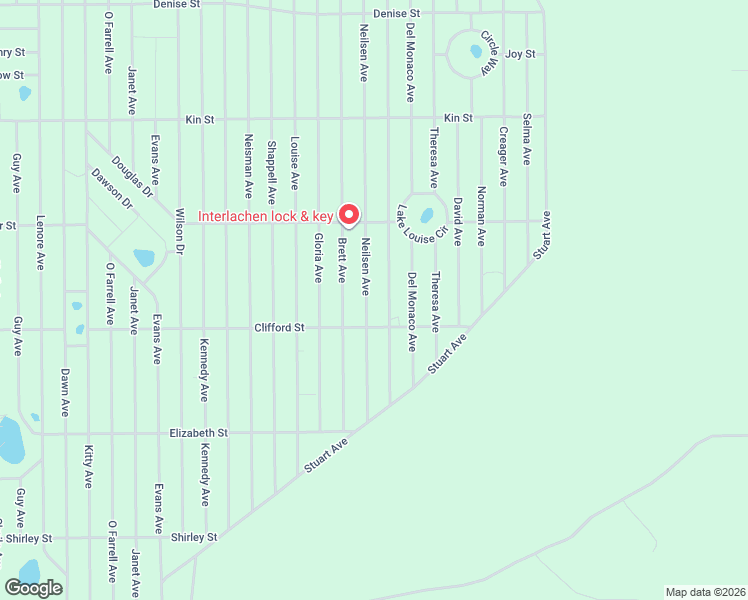 map of restaurants, bars, coffee shops, grocery stores, and more near 208 Neilsen Avenue in Interlachen